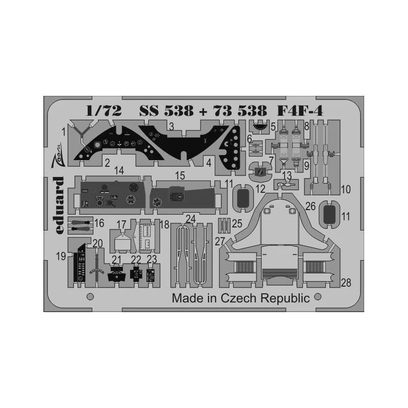 Grumman F4F-4 Wildcat (designed to be used with Airfix kits) Zoom sets are simplified versions of the larger sets and include 