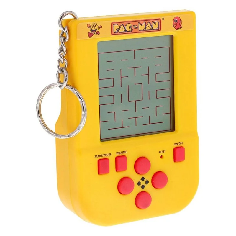 Pac-Man Handheld Game Console with Mini Retro Keychain Gadget