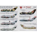 Mikoyan MiG-17 Fresco (13) White 02 Blue 1611 Red 04 all Russian Red 429 Poland Black 1181 Indonesia Red 21 Mosambique Egypt Red