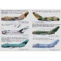 Mikoyan MiG-17 Fresco (13) White 02 Blue 1611 Red 04 all Russian Red 429 Poland Black 1181 Indonesia Red 21 Mosambique Egypt Red