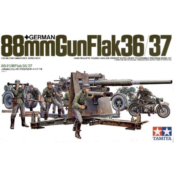 Tamiya Figures 88mm 36/37 Flak/Crew/MB 1:35
