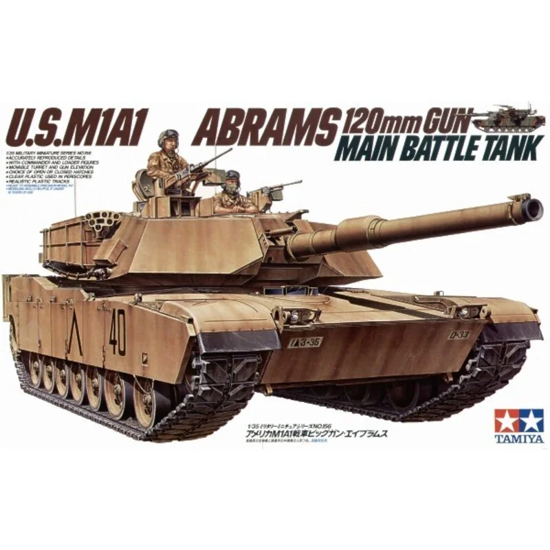 Tamiya Model kit M1A1 Abrams 120mm gun Main Battle Tank 1:35