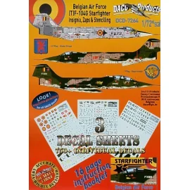 Lockheed F-104/Lockheed TF-104G Starfighter Zappings and Stencilling Belgian Air Force Insignia