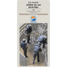 US NAVY 40MM QUAD BOFORS Anti-Aircraft Gun Crew with Life Jackets Set 4J 1:35 Figure Figures 