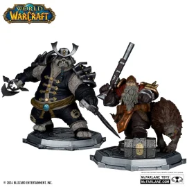 World of Warcraft Pack 2 PVC statuettes 1/12 Dwarf Hunter: Beast Master & Pandaren: Monk (Gold Label) 15 cm Figurine 