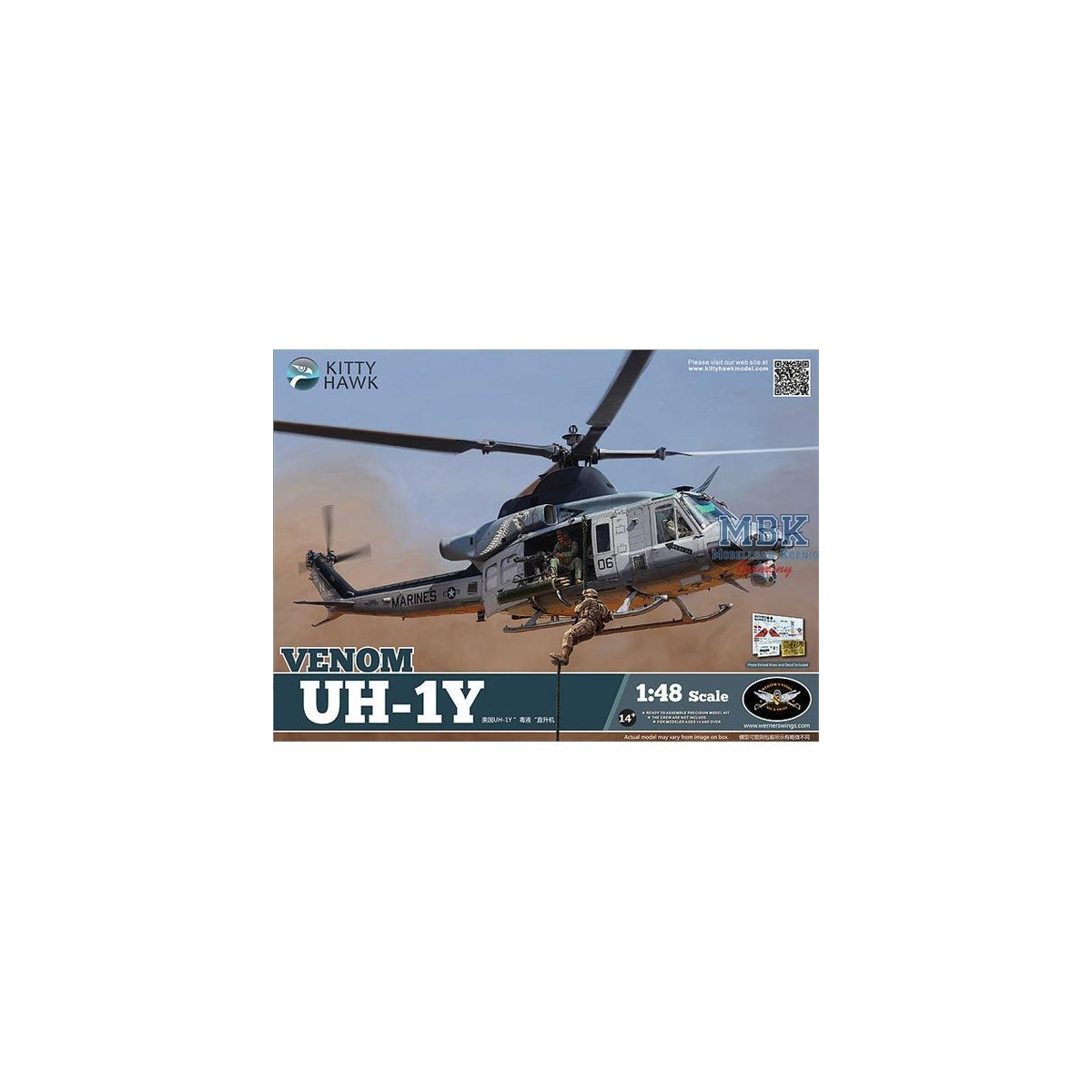 Model kit Bell UH-1Y 'Venom' 1:48 Kitty Hawk with 1001hobbies