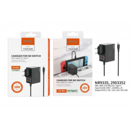 2.6A AC Charger for Nintendo Switch Dock and Consoles, Black 