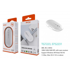 Wireless Mouse 1000/1200/1600DPI - 2.4Ghz - TG7223 - White 