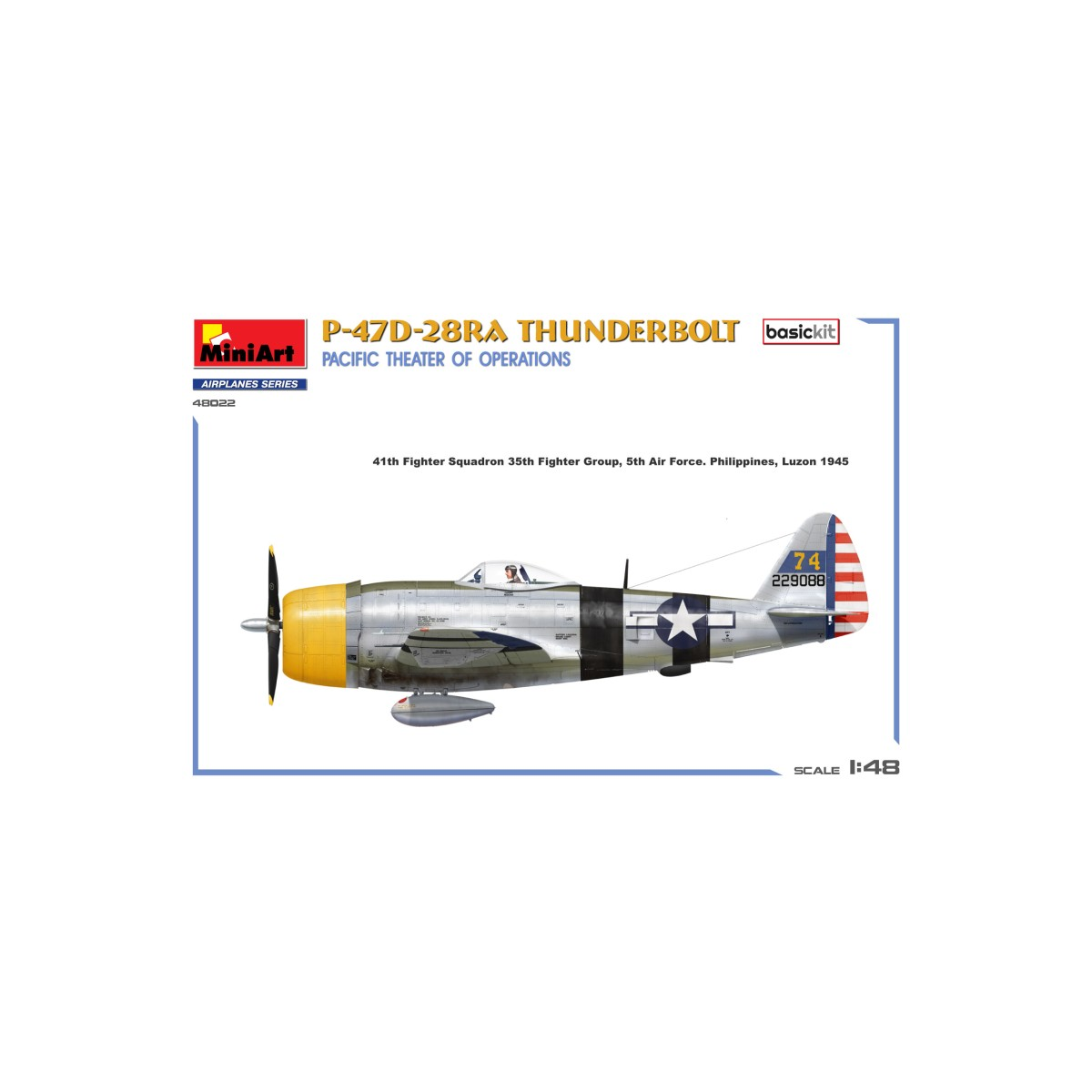 MINIART 48022 MODEL P-47D-28RA THUNDERBOLT. PACIFIC THEATER OF OPERATIONS. BASIC KIT 1/48 Model airplane kits