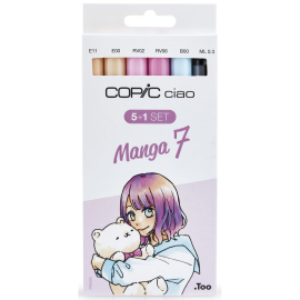 Set COPIC CIAO "5+1" 5 colors Manga 7 + 1 Multiliner 