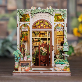 Puzzle 3d 3D Puzzle Bookend Book Nook GREEN LIFE BOOKSHOP 