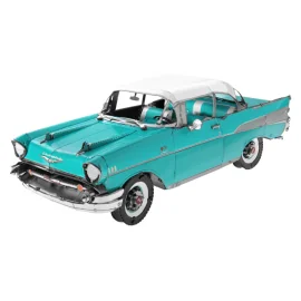 MetalEarth Vehicles: 1957 CHEVY BEL AIR 11x4x3.7cm, 3D metal model kit with 3 sheets, on 12x17cm card, 14+ 