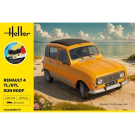 HELLER 58704 STARTER MODEL KIT RENAULT 4 TL/GTL SUN ROOF 1/24 