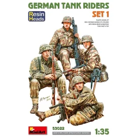 MINIART 53022 MODEL FIGURINES GERMAN TANK RIDERS SET 1. RESIN HEADS 1/35 