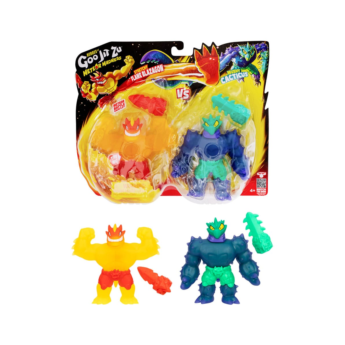 Heroes of Goo Jit Zu Meteor Madness - pack of 2 expandable figures Flame Blazagon vs. Cacticus 13 cm