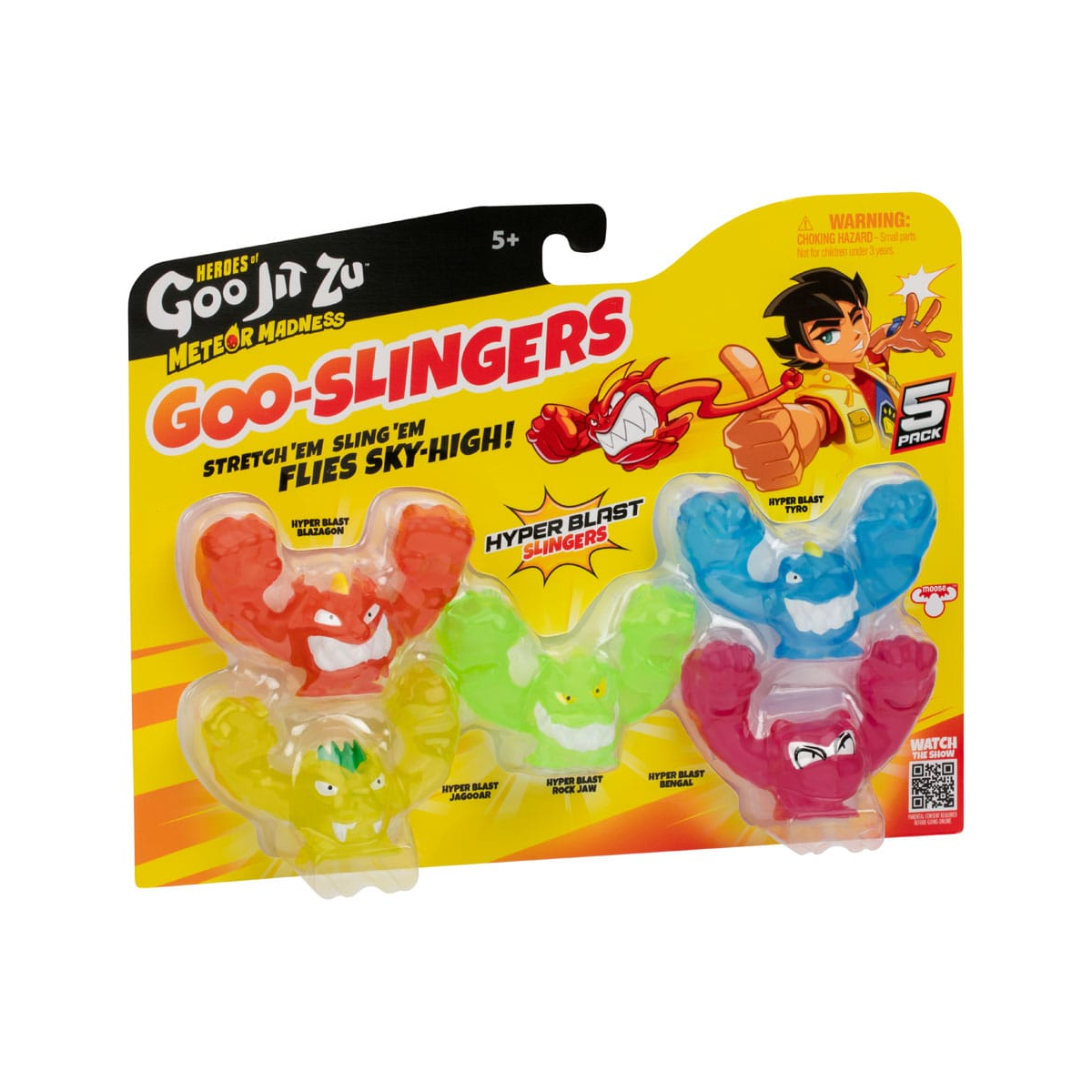 MOTO43086 Heroes of Goo Jit Zu Meteor Madness - pack of 5 expandable figures Goo Slingers Hyper Blast Slingers 5 cm