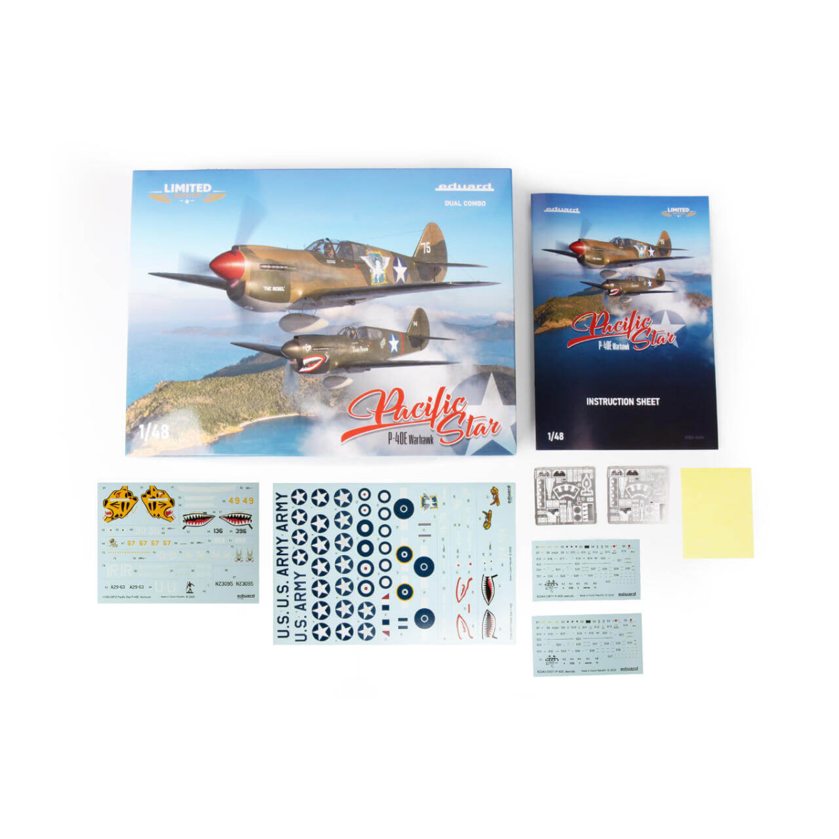 EDUARD: 1/48; PACIFIC STAR P-40E Warhawk DUAL COMBO - The Limited edition kit of the US fighter aircraft P-40E Warhawk Eduard