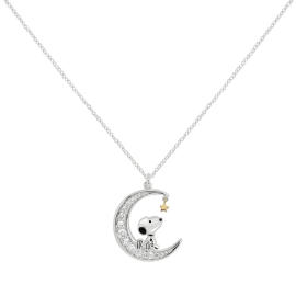 SNOOPY - Necklace with Moon Pendant Set with 18mm Stones 