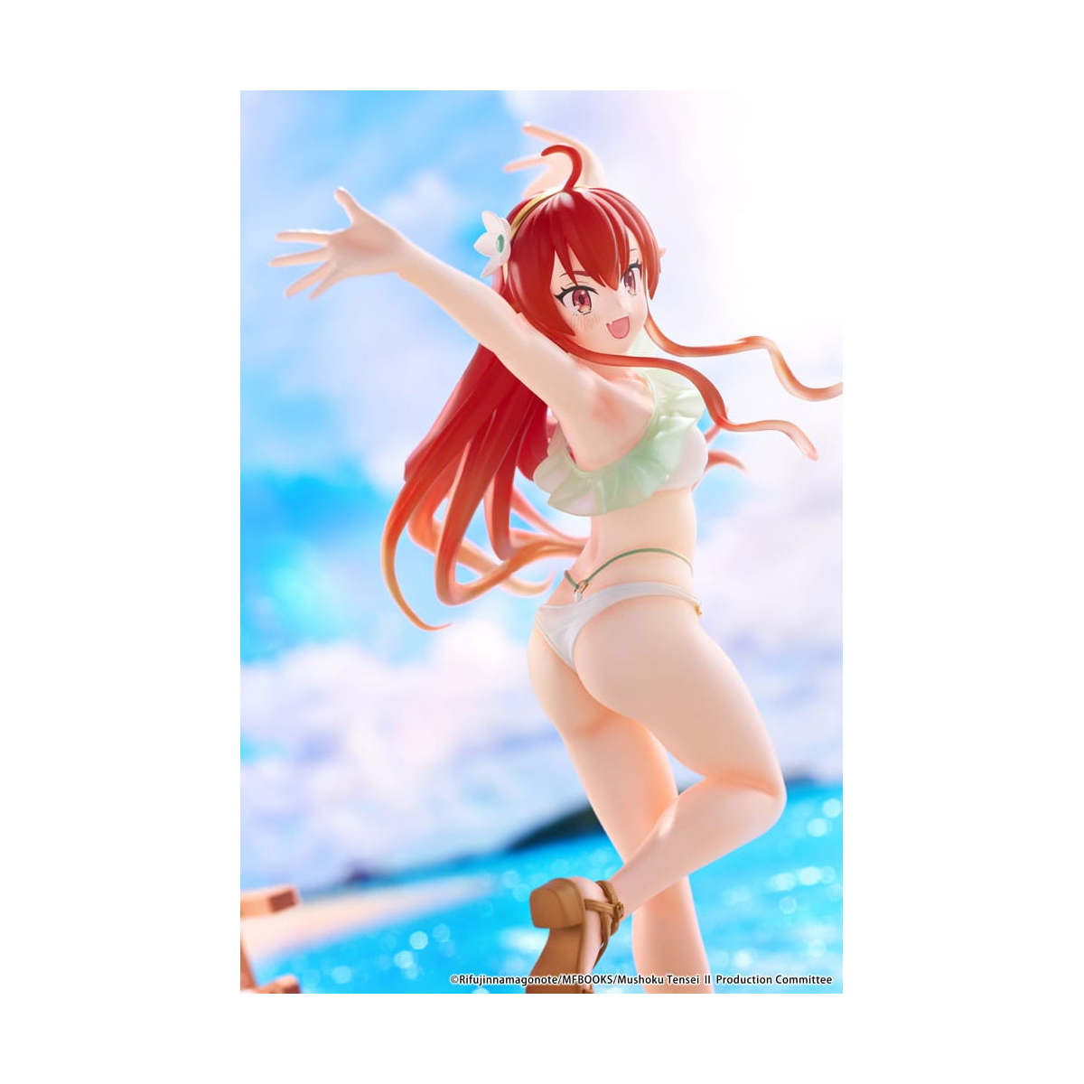 Zhongkaihua Mushoku Tensei: Reincarnazione senza lavoro Figura Anime Roxy Migurdia Figura PVC Statue Flower Fairy Blue Dress Edition Standing Figurine Modello Desktop Ornamenti