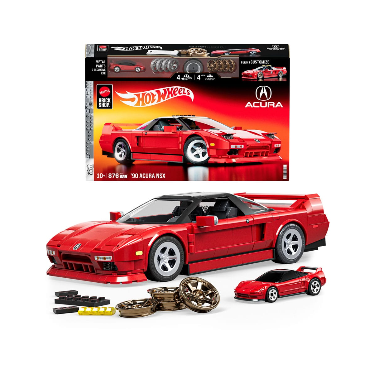 Mattel Brick Shop building set Hot Wheels Elite Series 1/16 '90 Acura NSX Building Games