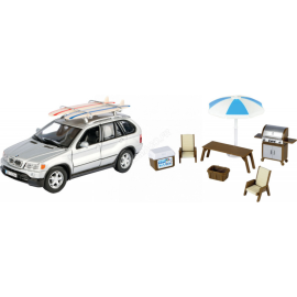 BMW X5 SILVER WITH ACCESSORIES Die cast 