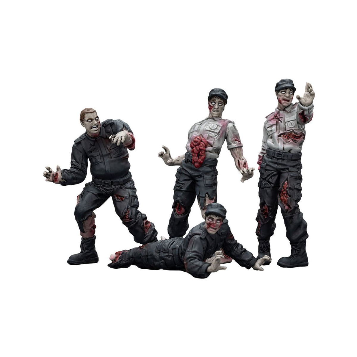 Zombie - pack of 4 Dark Source Security Guards figures 8 cm Figurine 