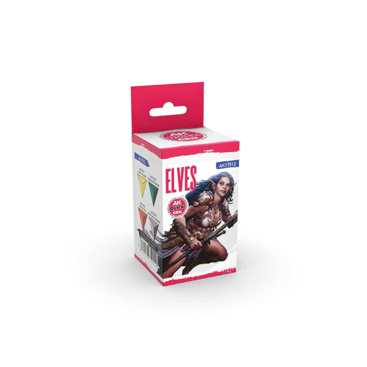 AK INTERACTIVE: ELFES acrylic paint (QUICK GEN SET) 