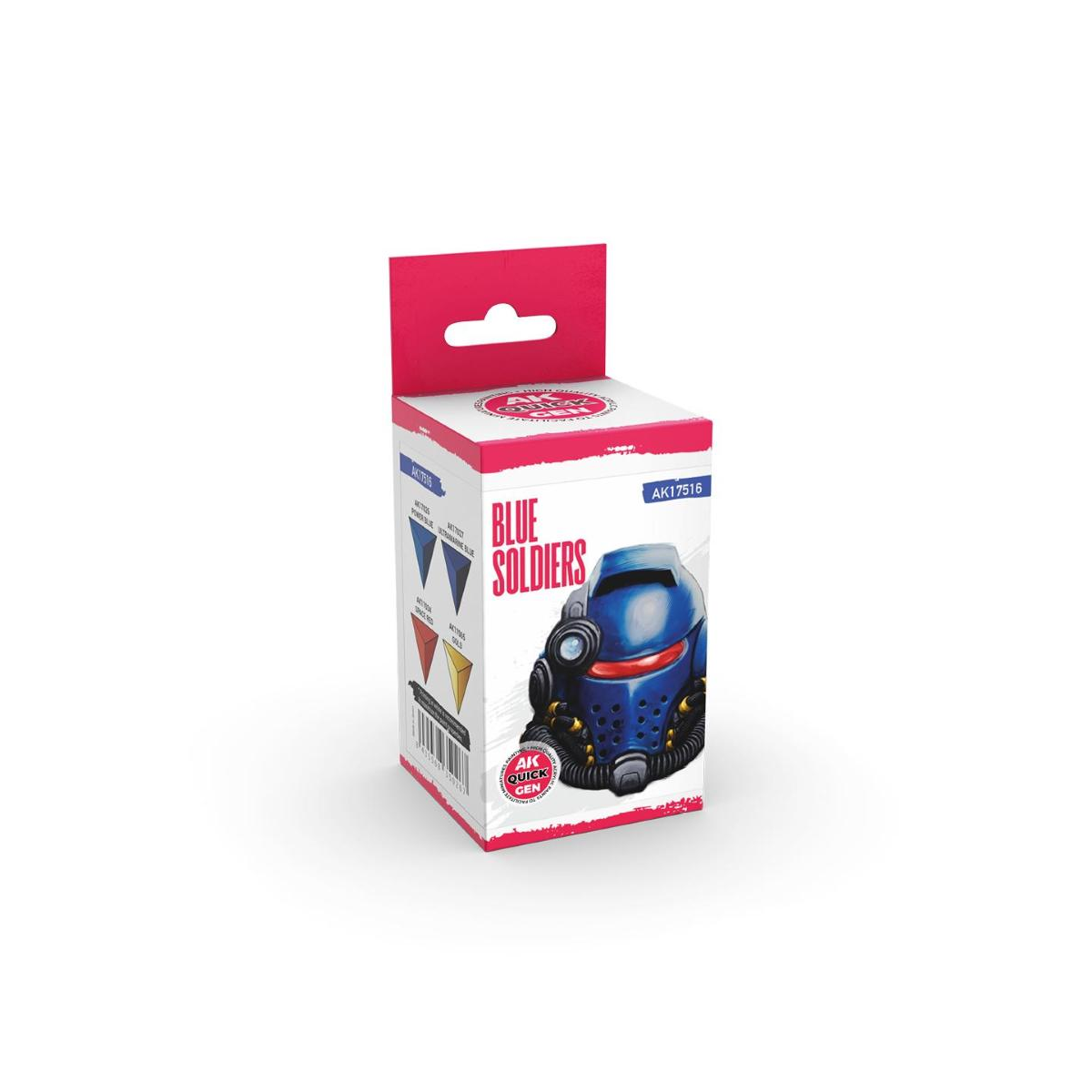 AK INTERACTIVE: BLUE SOLDIERS acrylic paint (QUICK GEN SET) 