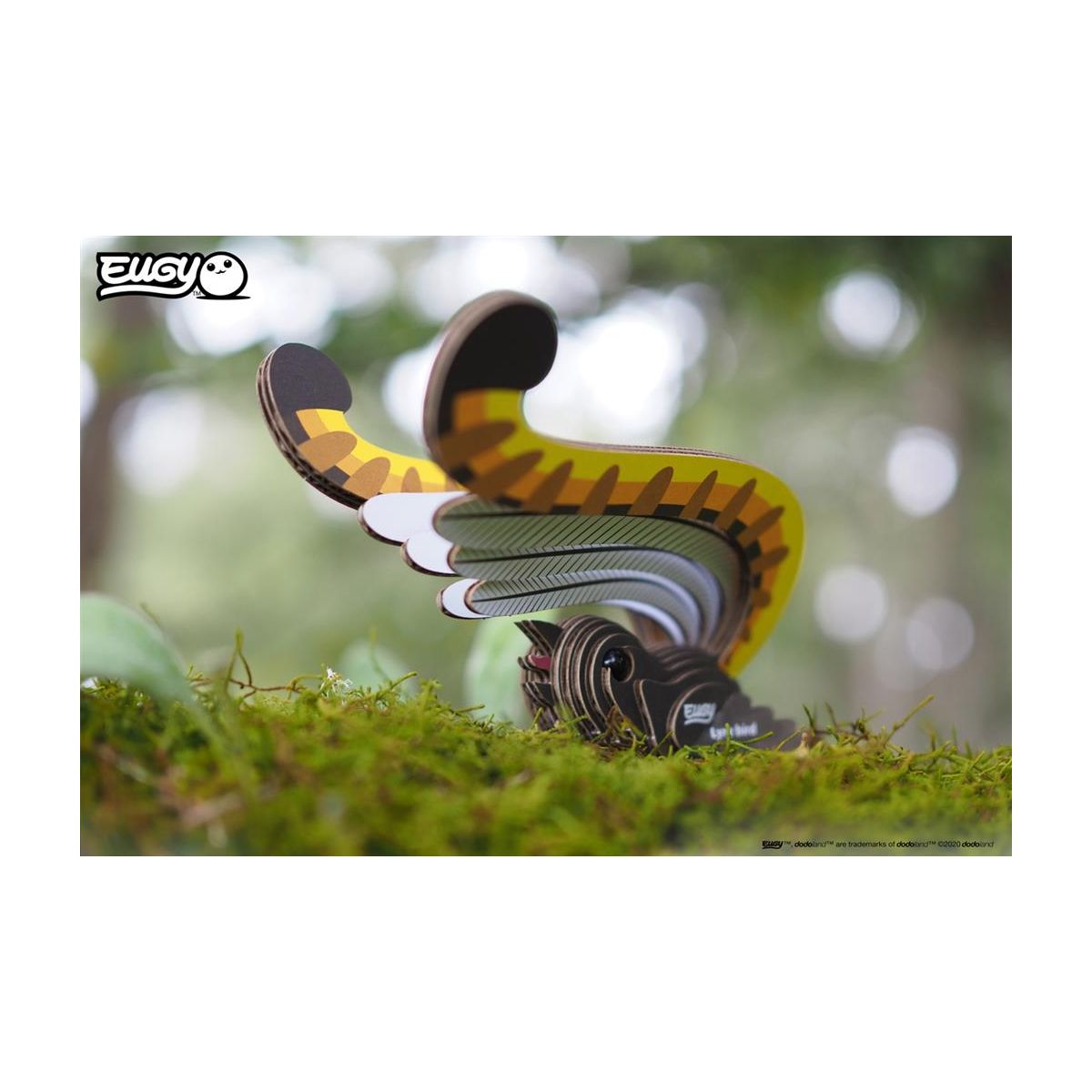 Eugy 3D Model: BIRD / LYRE BIRD 10.5x8.4x6.5cm, cardboard, boxed, 6+