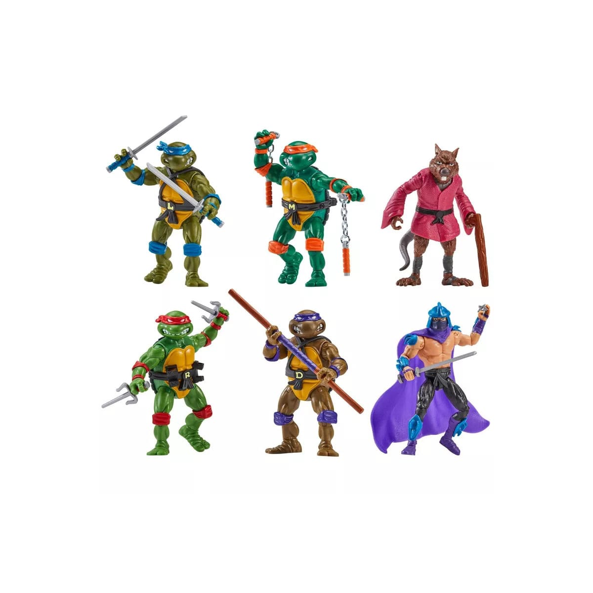 PLA84696 Teenage Mutant Ninja Turtles 6-Piece Figure Set 1988 Remastered Heo EU Exclusive
