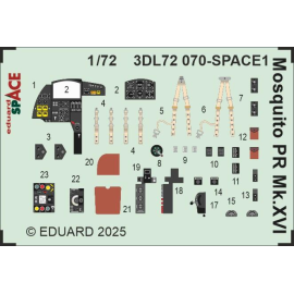 EDUARD 3DL72070 SPACE MOSQUITO PR MK.XVI SPACE (FOR SPECIAL HOBBY) 1/72 