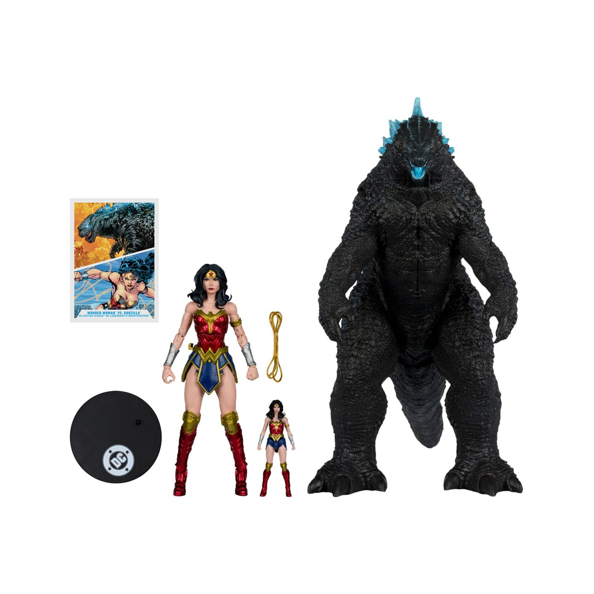MCF13864 DC Justice League Monsterverse DC Multiverse pack of 2 Wonder Woman Vs. Atomic Blast Godzilla figures 18 cm