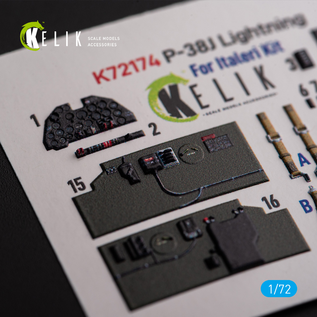 Lockheed Р-38J 'Lightning' - interior 3D decals for Italeri/Academy Decals for military aircraft