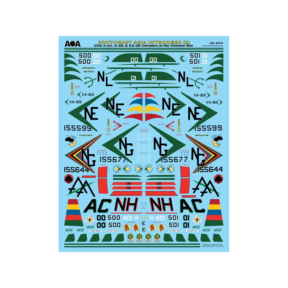 Decal Southeast Asia Grumman Intruders (2) Decals for military aircraft