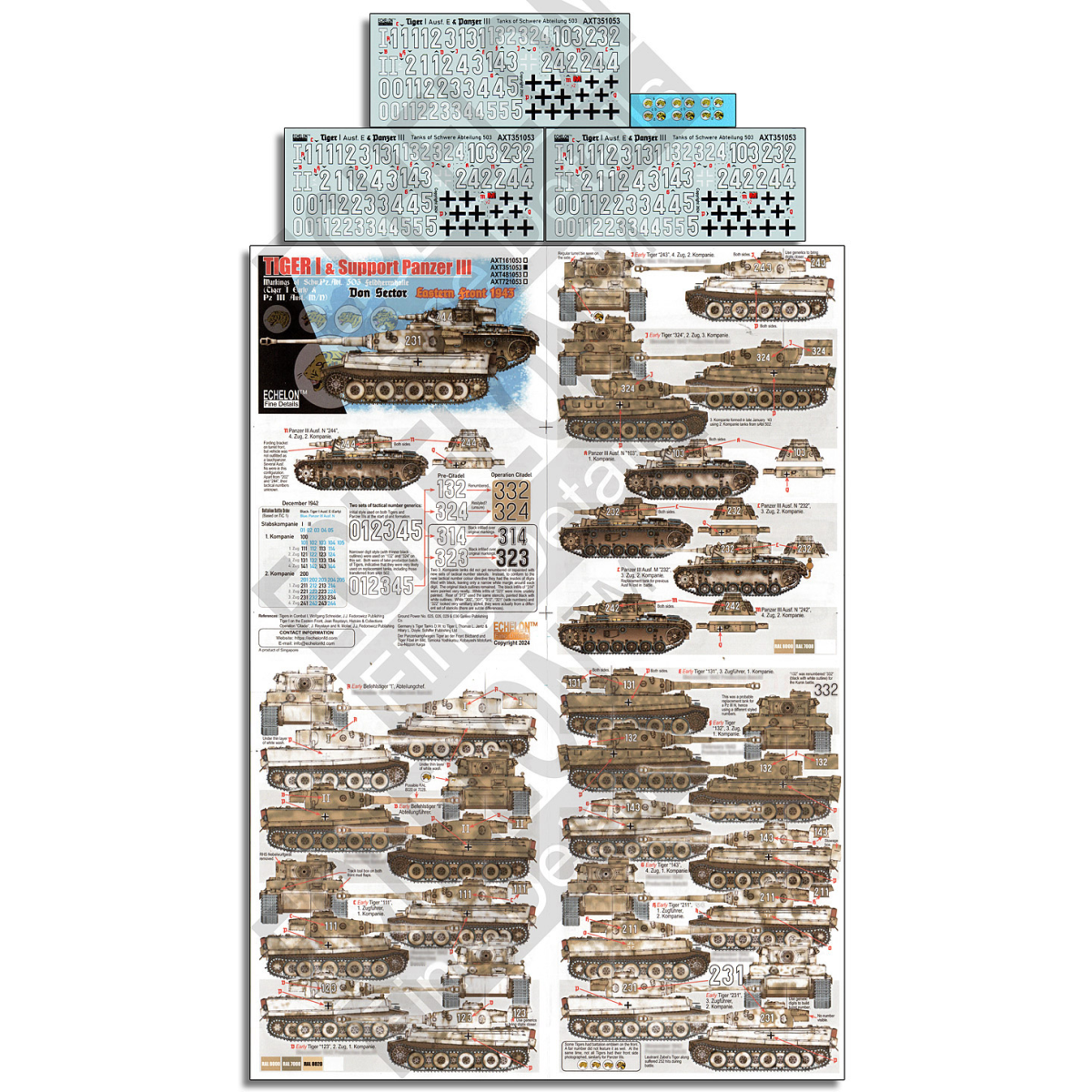 SchPzAbt 503 Tiger Is & Support Pz IIIs  SchPzAbt 503 Tiger Is & Support Pz IIIs