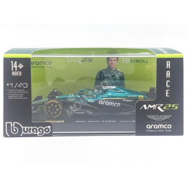 ASTON MARTIN F1 AMR25 TEAM ARAMCO COGNIZANT 18 LANCE STROLL 2025 (PACKAGING PREMIUM AVEC CASQUE) Die cast 
