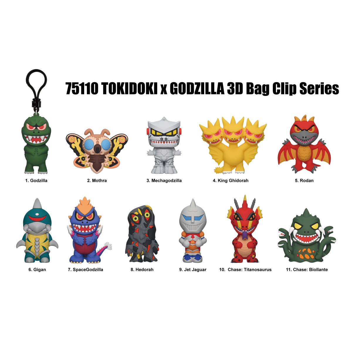 TOKIDOKI X GODZILLA - Series 1 - 3D Foam Keychain  Monogram