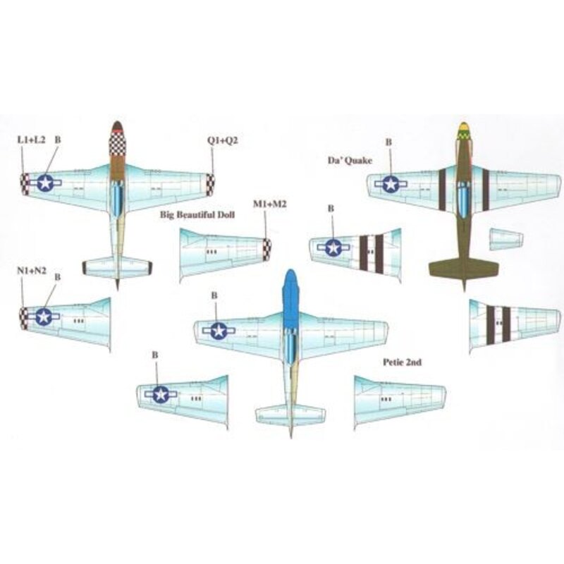 P-51D Mustang Pt 4 (3) 44-72218 WZ-I 78th FG Col. John Landers Big Beautiful Doll RAF Duxford; 44-13954 CL-P 55th FG LT Col Jo