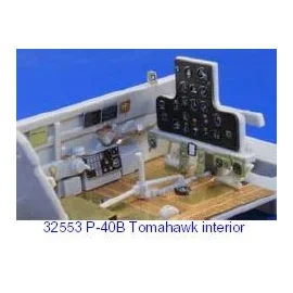Curtiss P-40B Tomahawk interior PRE-PAINTED IN COLOUR! (designed to be assembled with model kits from Trumpeter)