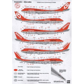 Boeing 747-100/747-200 AVIANCA COLUMBIA HK-2000, HK-2300, HK-2980X inc three styles of fin markings.